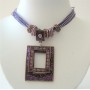 Victorian Multi Strands Purple Necklace w/ Antique Gold Pendant Necklaces 