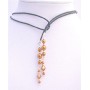 Swarovski Copper Pearl Lariat Necklace & Swarovski Copper Crystals w/ Silver Beads Spacer Necklace