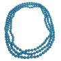 Multi Faceted Beads Long Necklace 3 Stranded 64 Inches Long Necklace