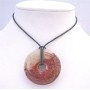 Round Stone Pendant Necklace Carnelian Glass Round Pendant Jewelry