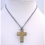 Christmas Gift Golden Cross Pendnat shinning Murano Glass Necklace
