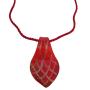 Red Murano Glass Pendant Necklace Hand Painted Christmas Gift Jewelry
