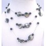 Affordable Shell Pearls Black Shell Black Pearls 3 Stranded Necklace