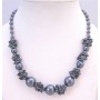 Grey Jewelry Affordable Necklace Under $10 with Grey Pearl Grey Nugget Chips & Grey Glass Beads stunning Necklace