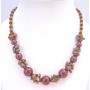 Jasper Nugget Chips Topaz Glass Beads Maroon Pearls Necklace Jewelry