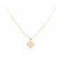 Gold Micron 18K Plated Necklace Square Pendant Swiss Cubic Zircon