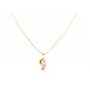 Swiss Cubic Zircon Pendant w/ 18k Yellow Gold Plated Micron Necklace