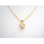 Heart Pendant in Princess Cut CZ in Heart Shape Micron Gold Necklace