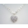 Sterling Silver 92.5 Chained Sterling Heart Pendant Necklace