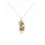 TriColor Swarovski Bronze Olive & Golden Pearls Grape Bunch Pendant Necklace