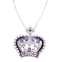 Crown Rhinestones Pendant Long Necklace 26 Inches