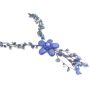 Blue Lapiz Nugget Femine Fashion Style Flower Tassel Necklace