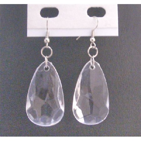 Transparent Bead Jewelry Polygan Bead Earrings Clear Dollar Earrings