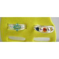 Multi Beads & Green Flower Foot Toe Rings