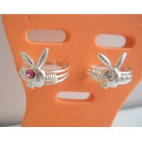 Rabit Ears Style Foot Toe Rings w/ Simulated Crystals Embedded