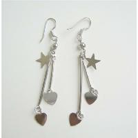 Stars Heart Alloy Material Dangling Chandelier Earrings 