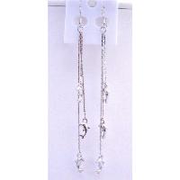 Dolphin Dangling Chandelier Earrings w/ Silver Plated Strings 4 Inches Long Earrings 