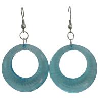 Sexy Aquamarine Glass Hoop Earrings