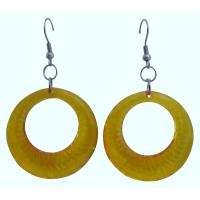 Fabulous Dollar Jewelry Yellow Glass Hoop Earrings