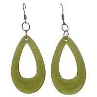 Soft Yellow Earrings Yellow Glass Teardrop Earrings Dollar Earrings