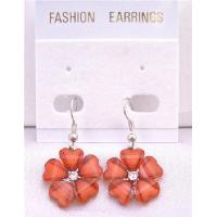 Sexy Red Flower Dollar Earrings Simulated Diamond Earrings In Center Dollar Earrings