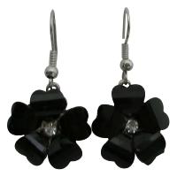 Dollar Earrings Black Enamel Flower Earrings With CZ Earrings In Center Unbelievable Beautiful Earrings