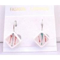 Diamond Shaped White Enamel Earrings Filled With Christmas Color Only For Dollar Earrings