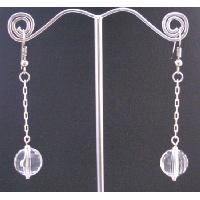 Dollar Dangling Earrings Clear Acrylic Bead With Chain Dangling Incredible Price Dollar Earrings