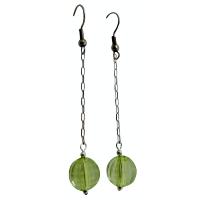 Peridot Acrylic Bead Dangling Earrings Amazing Earring Stunning Smashing Dollar Dangling 
