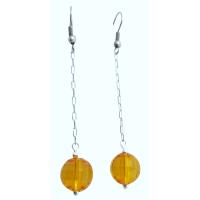 Pumpkin Color Jewelry Dollar Earrings With Dangling Chain Earrings Pumpkin Bead Earrings Just For Dollar 