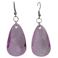 Polygan Bead Earrings Cool Lilac Bead Dollar Earrings Soothing Color Earrings