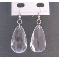 Transparent Bead Jewelry Polygan Bead Earrings Clear Transparent Dollar Earrings