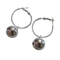 White Hoop Earrings Silver Jingle Bell Dangling Earring Fantastic Quality Just Dollar Earrings