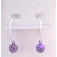 Hoop Earrings Only Dollar Purple Jingle Bell Dangling From White Hoop Earrings Cheap Earrings only $1 Earring
