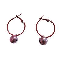 Cute Dollar Earrings Brown Hoop With Pink Bell Dangling Very Cute Affordable Only Dollar Jewelry