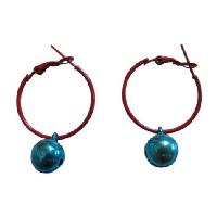 Blue Bell Dangling Hoop Earrings Very Cute Jewelry For Dollar