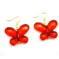 Looking For Butterfly Jewelry Red Striking Butterfly Gold Hook Earring
