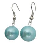 Fancy Synthetic Turquoise Blue Pearls Earrings