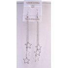 Stars Chandelier Dangling Earrings Three Strings Falling w/ Stars