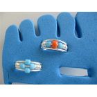 Toe Rings Adjustable In Blue And Red Silver Plated Cuff Rings Two For $1