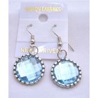 Sparkling Aquamaine Crystal Earrings Earrings Silver Oxidized Earrings