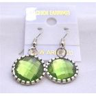 Olivine Earrings Earrings Embedded w/ Silver Oxidized Frame