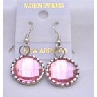 Silver Oxidize Earrings Earrings w/ Rosaline Simulated Crystal Earrings