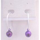 Hoop Earrings Only Dollar Purple Jingle Bell Dangling From White Hoop Earrings Cheap Earrings only $1 Earring