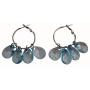 Glamour Hoop Earrings Blue Transparent Beads Chandelier Earrings