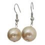 Synthetic Peach Pearls Dollar Earrings