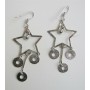 Big Stars w/ Dangling Beads Alloy Dangling Chandelier Earrings
