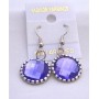 Tanzanite Ethnic Simulated Crystal Faceted Bead Earrings