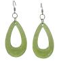 Peridot Green Glass Teardrop Dollar Earrings