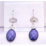 Ethnic Traditional Dollar Earrings Amethyst Stone Colored Oval Bead Decorated With 3 Simulated Diamond On The Top